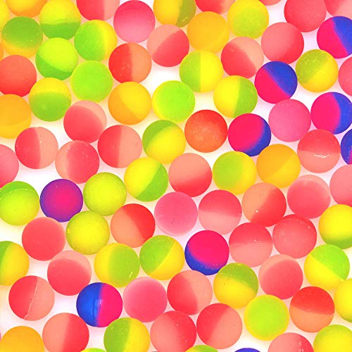 MATICAN 150-Pack Bouncy Balls Bulk, Bright Two Tone Color 1\" ICY Rubber High Bouncing Balls for Kids, Party Favors, Carnival Prizes, 1-Inch - Thumbnail 4