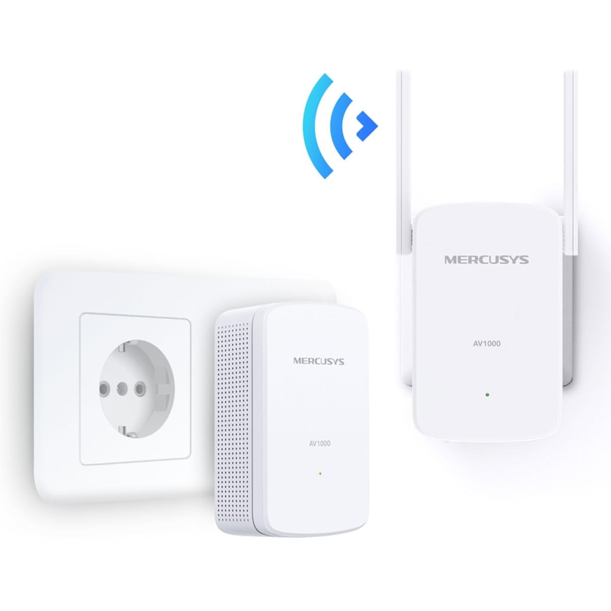 MERCUSYS MP510 KIT TP-Link CPL 1000 Mbps WLAN-Netzwerkadapter CPL, WiFi N300 Mbps, Homeplug AV2 1000 Mbps, CPL-Gehäuse, Plug-and-Play, Gigabit-Ethernet-Port, OneMesh, CPL Faser