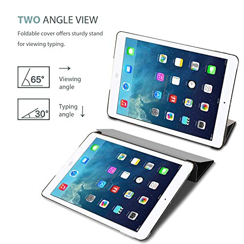 Procase Smart Case For Ipad Air 1St Edition, Ultra Slim Lightweight Stand Protective Case Shell With Translucent Frosted Back Cover For Apple Ipad Air 2013 Model (A1474 A1475 A1476) -Black #TOP4