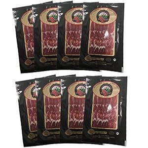 Schouderham, Iberische ham van SALAMANCA (in plakjes gesneden zakjes van 125 gr) Gewicht ongeveer 1 kg. Joalja, Spanje