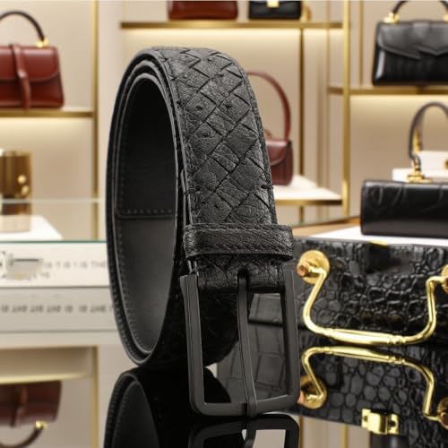 Men's Leather Belt, Stainless Steel Metal Pin Buckle, Oversized, Adjustable Length, Gift for Men4