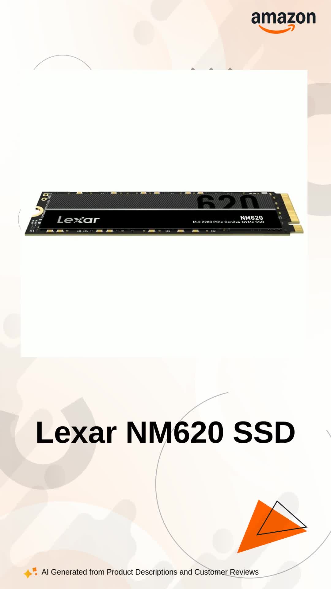 内蔵型SSD Lexar NM620 256GB SSD PCIe Gen3x4 NVMe Lexar® NM620 M.2 2280 NVMe SSD | Lexar