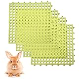 BNOSDM Rabbit Feet Pad 4 Pcs Rabbit Cage Mat Floor Plastic Bunny Resting Mat with Hole for Guinea Pig Chinchilla Ferret Small Animal (Green)