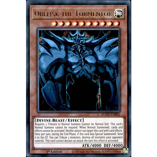 EGO1-EN001 1st Ed Obelisk the Tormentor Ultra Rare Card Egyptian God Deck: Obelisk the Tormentor Yu-Gi-Oh Single Card