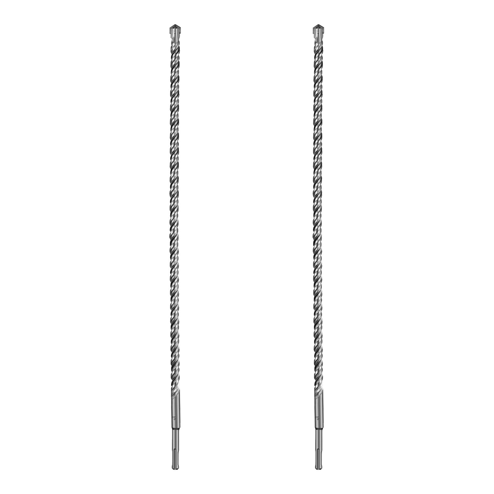 SALI SDS Plus zestaw wierteł 14 x 600 mm, 2-częściowy zestaw wierteł udarowych do betonu z 4 końcówkami z twardego metalu, precyzyjne i szybkie wiercenie w betonie, akcesoria udarowe, wiertło do