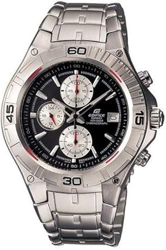 Casio #EF520D-1AV Reloj deportivo con cronógrafo de acero inoxidable para hombre, Cronógrafo, movimiento de cuarzo