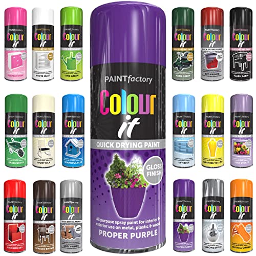 Classic Signature - 1 x Proper Purple All Purpose Aerosol Spray Paint 400ml Quick Drying Spray Fast Dry and Excellent Coverage for Metal Wood Plastic and More