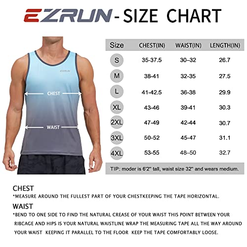 Ezrun Men's Quick Dry Workout Tank Top For Bodybuilding Gym Athletic Jogging Running,Fitness Training Swim Sleeveless Shirts(Bluegradient,S) #TOP5