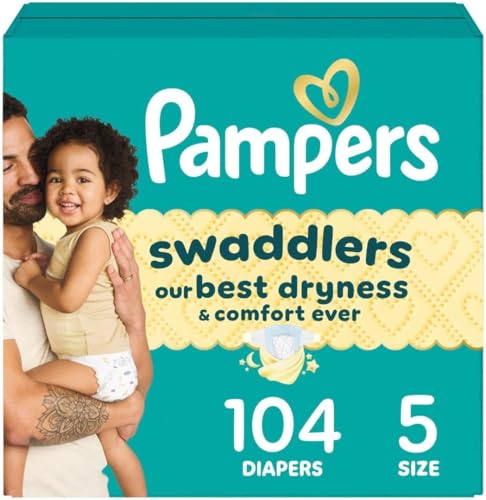 Image of Pampers Baby Diapers - Swaddlers - Size 5, 104 Count, Ultra Absorbent Disposable Infant Diaper