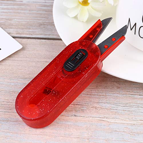 HEALLILY 4 Pcs Mini Caixa de Armazenamento Tesoura DobrÃ¡vel V-Tipo PortÃ¡til Cortador de Papel Cisa