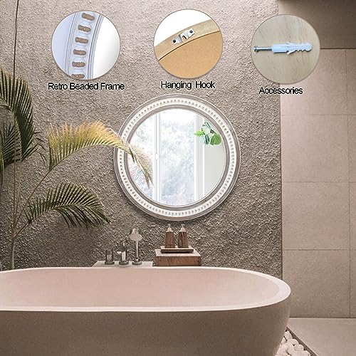 32-Round-Wood-Mirrors-Boho-Circle-Mirrors-with-Beads-Large-Farmhouse-Entryway-Mirror-Rustic-Distressed-Hanging-Mirrors-Decorative-Mirrors-for-Bedroom-Living-Room-Bathroom-Circular-Mirror