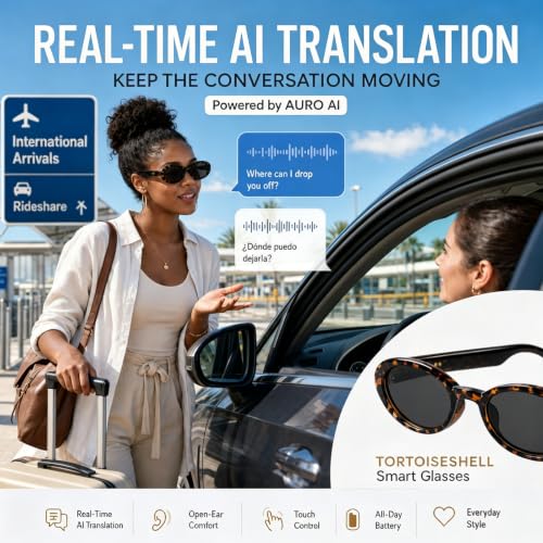 Image of GenXenon Tea Cat-Eye Elegant Smart Translation Polarized Sunglasses Women