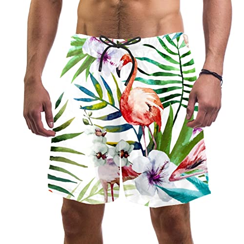 Short de plage à séchage rapide anti-humidité aux motifs tropicaux