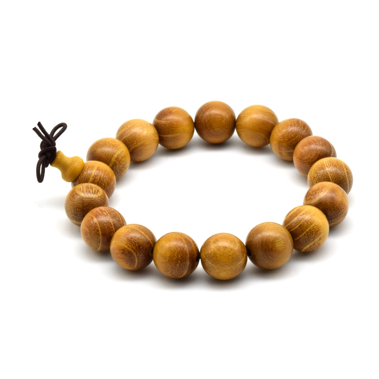 Zen Dear Natural Golden Sandalwood Mexican Bocote Mala Prayer Bead Bracelet Link Wrist Necklace Mala Beads
