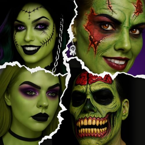 Image of BAD COLOR Ogre Green Face Paint Stick, Matte Eye Black Stick Facepaint for Witch, Zombie, Shrek, Goblin & Monster Looks - Halloween SFX Cosplay Face & Body Paint for Adults