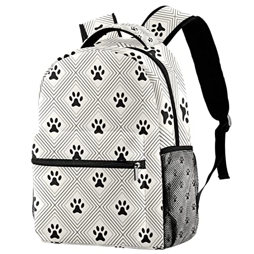 Sac à dos de voyage confortable motif pattes de losange pour filles et garçons