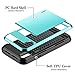 Vofolen Case for iPhone Xs Max - Wallet Card Holder - Sliding Cover - Credit Card Slot - ID Pocket - Dual Layer Protective - Hard Shell Hybrid TPU Bumper Armor - Light Blue