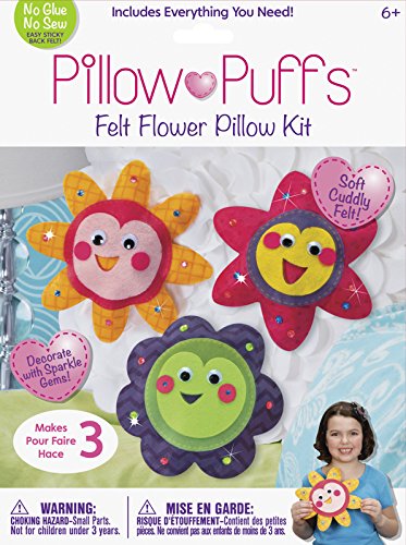 Darice PUF-115 Pillow Kits, Mini, Three Flower Designs