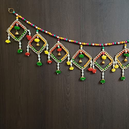 Image of Handmade Door Hanging Bandarwal Chudi Style Toran (TC-04) -Diwali New Year Inauguration Wedding Festival Home Decor Pooja (40 Inch X 6 Inch)