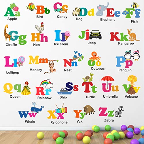StickMe-Alphabets-Baby-Kids-Learning-Education-Nursery-Pre-School-Kindergarten-Wall-Sticker-SM803-Multi-Colour-Vinyl-110cm-X-100-cm