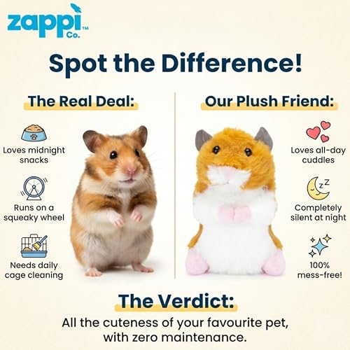 Zappi Co Plush Hamster Toy (14cm Height) Stuffed Soft Cuddly Eco Friendly Animals Collection For New Born Child First Kid - Image 4