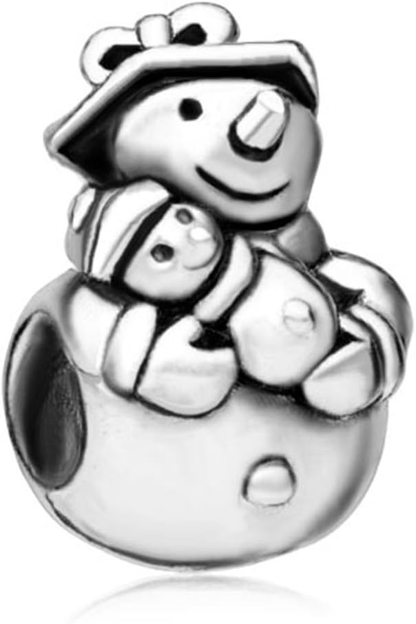 CharmSStory Snowman/Baby Silver Plated Charm Beads for Bracelets