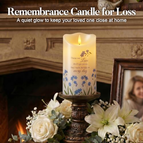 Image of Homemory Memorial Candle Bereavement Sympathy Gifts for Loss of Loved One, Real Wax LED Candle with Remote Memorial Gifts for Loss of Mother Loss of Father in Memory of Loved One Remembrance Gift
