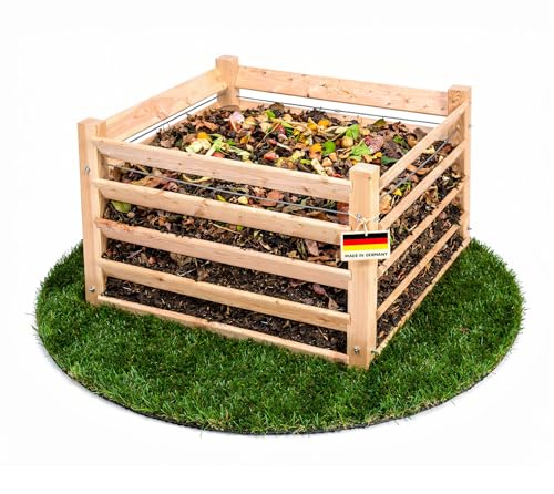 Westmann Holz Komposter Konni S | Lärchenholz FSC-Zertifiziert | Robustes & wartungsarmes Holz | Natur | 85x85x80
