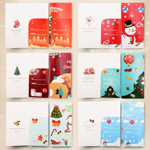Sunwuun 24 Stück Geldgeschenk Weihnachten,Weihnachten Geldgeschenke Verpackung,Wunscherfüller Geschenk,Weihnachtsgeschenkkarten Angehörigen,Freunden,Schwestern