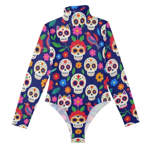 Body de manga larga para mujer ropa moldeadora sexy cuello alto falso GuoChe