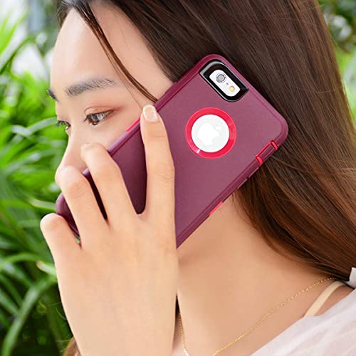 MAXCURY for iPhone 6 Case iPhone 6S Case, Heavy Duty Shockproof Series Case for iPhone 6/6S (4.7")-V2 with Built-in Screen Protector Compatible with All US Carriers (Wine/Fuchsia) - image 7