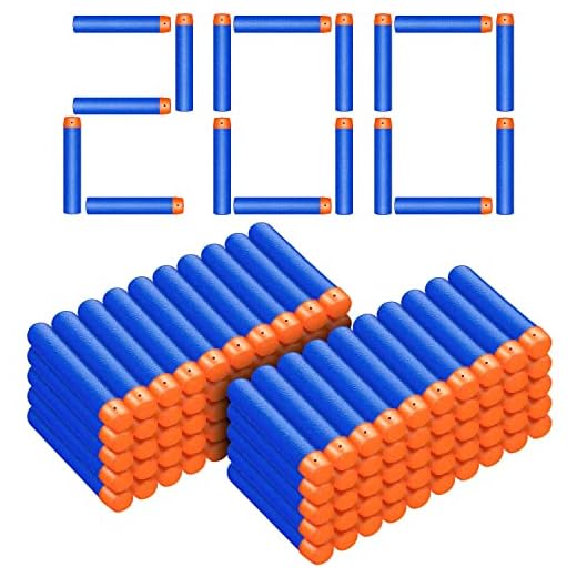 200 Nerf N Strike Blaster Compatible Dart Bullets,200Pcs Nerf Bullet Refill Darts Premium Foam Bullets Pack Compatible for Nerf N-Strike Elite Guns