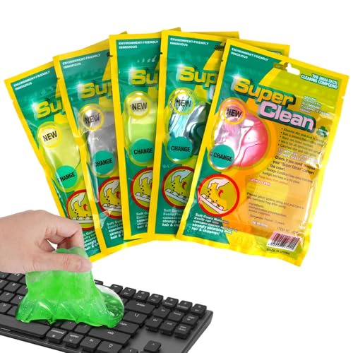5 Piezas Universal Gel de Limpieza para Coche, Gel de Limpieza para Teclado Reutilizable Respetuoso, para Ordenador, PC, Electrónica, Coches, Cámaras, Impresoras, Teclados, Calculadoras, Visualización