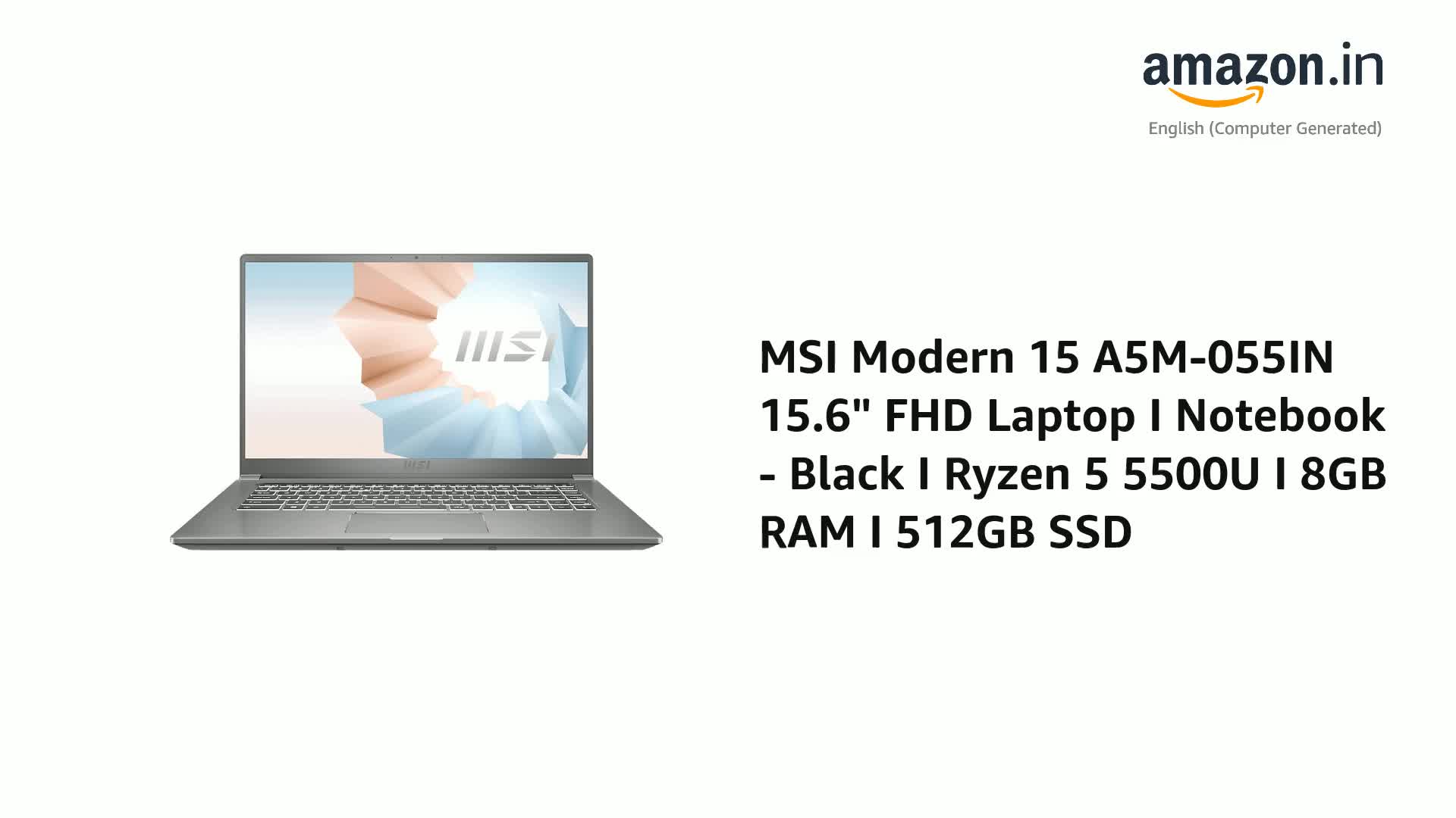MSI Modern 15 A5M-055IN 15.6