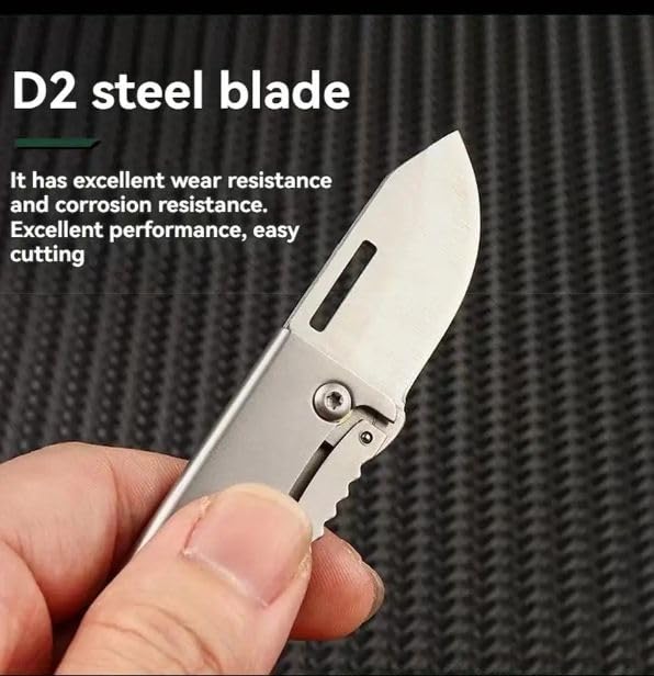 Image of CEPLO Multipurpose Pocket Knife with Bottle Opener, Stainless Steel, Mini Folding Box Cutter, Foldable Keychain, for Vegetables and Fruits