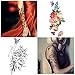 Yazhiji 15 sheets large Sexy waterproof Temporary Tattoos for Men Women Flowers Collection (19X9 CM)