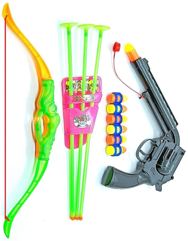 Dynamic Retail Global Guns for Boys, Archery Bow and Arrows Toy Set for