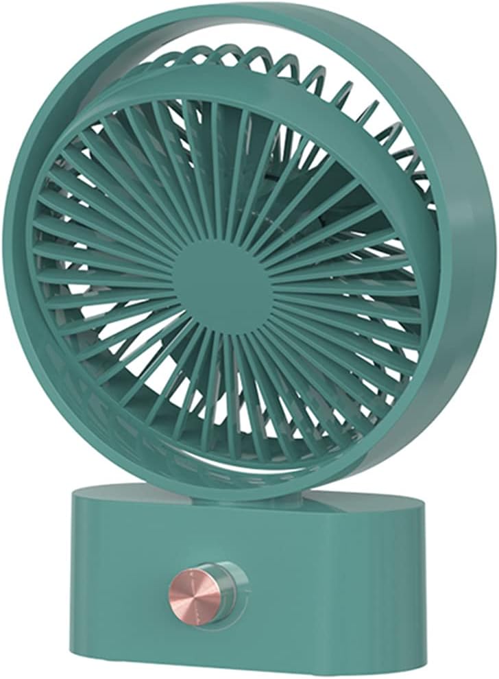 2000mAh USB Rechargeable 270 Degree Oscillation Fan Shaking For Head Fan Rotating Quiet Desk Fan Computer Accessories, Green