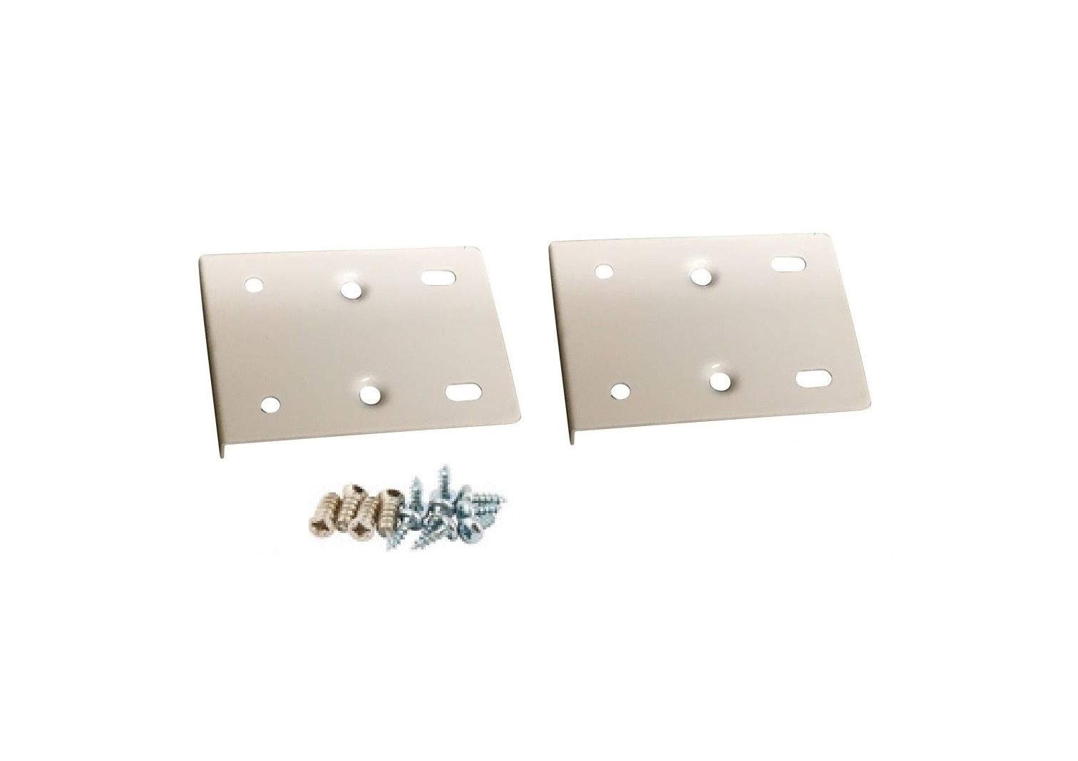 Kitchen Cupboard Door Hinge Repair KIT Includes Plates and Fixing Screws - Cream White x2