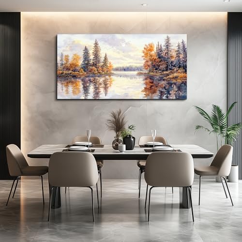 PHAOHUAXM Abstract Ink Landscape Painting Wall Art Painting Modern Canvas Print Natural Landscape Art Pictures Living Room Dining Room Wall Decor Bedroom Office Home Decoration Aesthetics 20x40 In