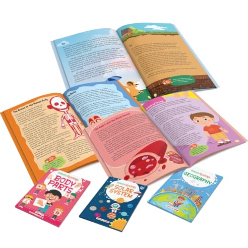 Image of Science Books for Kids - Knowledge Books (Set of 5 Books) (Illustrated) - Geography - Solar System - Animals and Birds - Body Parts - Inventions and Discoveries - Nature - Planets - Age 7+