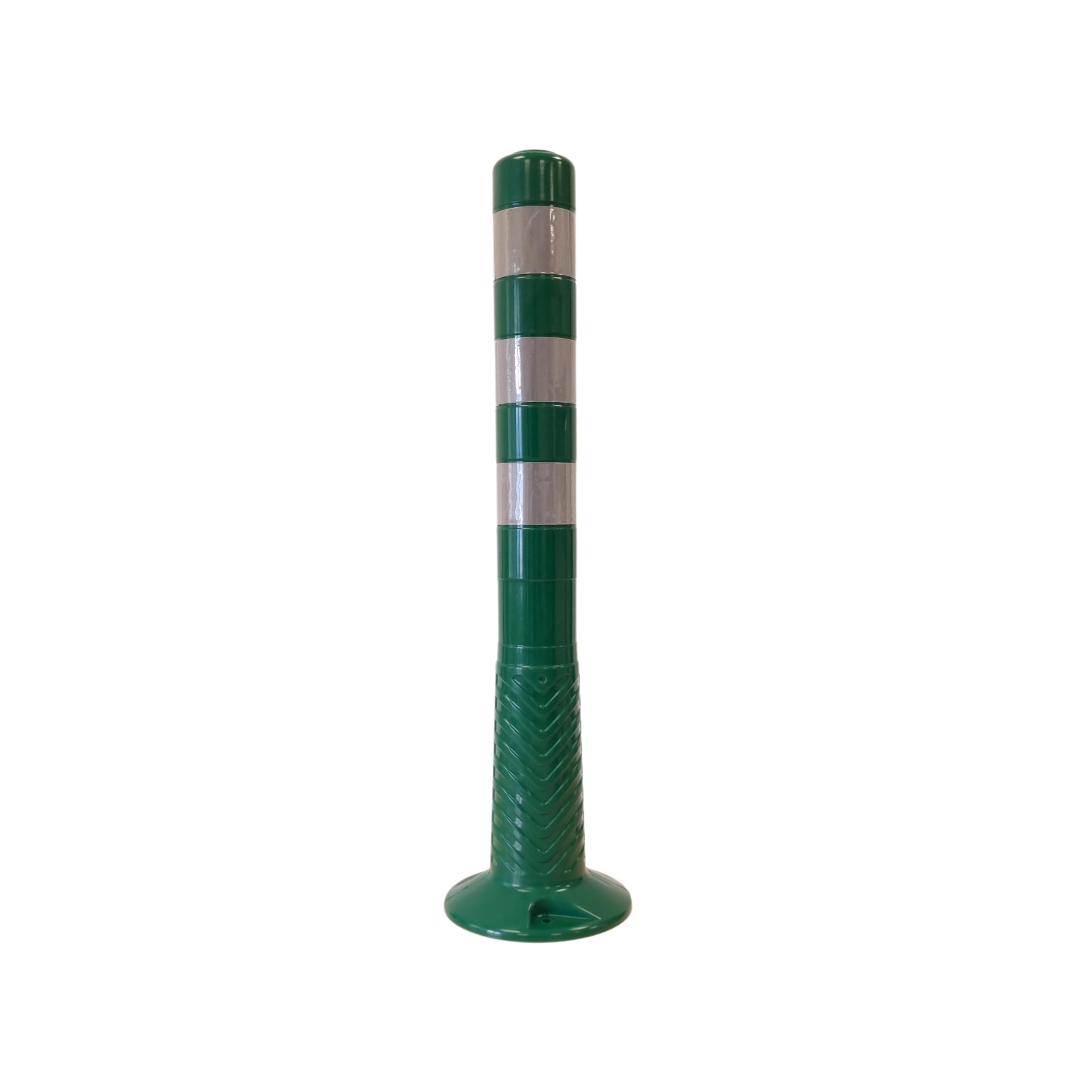 PARKING FACIL | Bolardo de Señalización Flexible con Bandas Reflectantes | Hito 75 cm | Pilona Color Verde | Incluye Tornillería | 1 Unidad