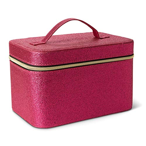 Tri-Coastal Design Cosmetic Train Case for Women and Girls (Pink Sparkle)