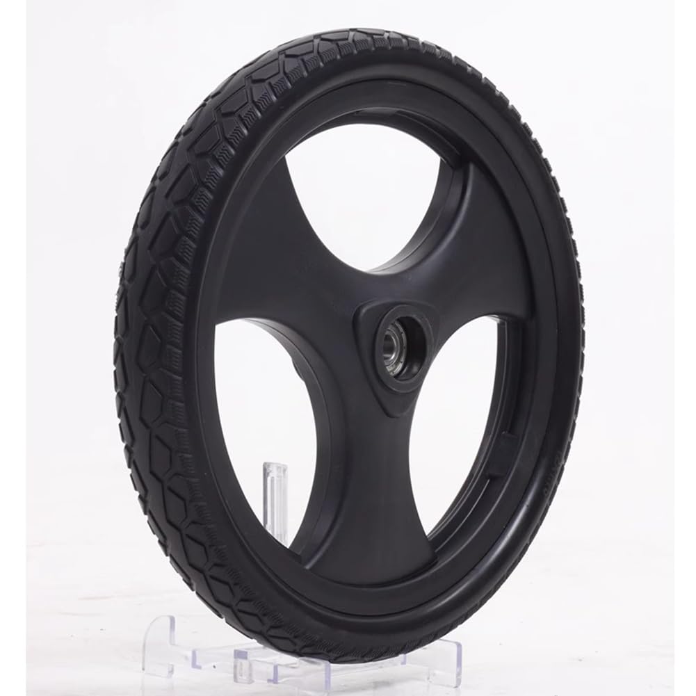 12 Calowy Ręczny Tylny Zestaw Kół do Wózka Inwalidzkiego, Opona Solidne PU 12x1,75, Wymiana Koła Wózka Inwalidzkiego, Łożysko: 12 mm(Noir)
