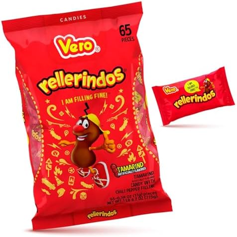 Vero Rellerindos Tamarind Hard Candy, Mexican Candy, 65 Count Bag