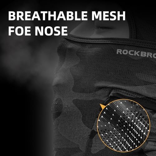 ROCKBROS Balaclava Face Mask for Men Women, Cooling & Breathable Summer Mask,UV Sun Protection for Cycling，Running, Black, One Size — view 3