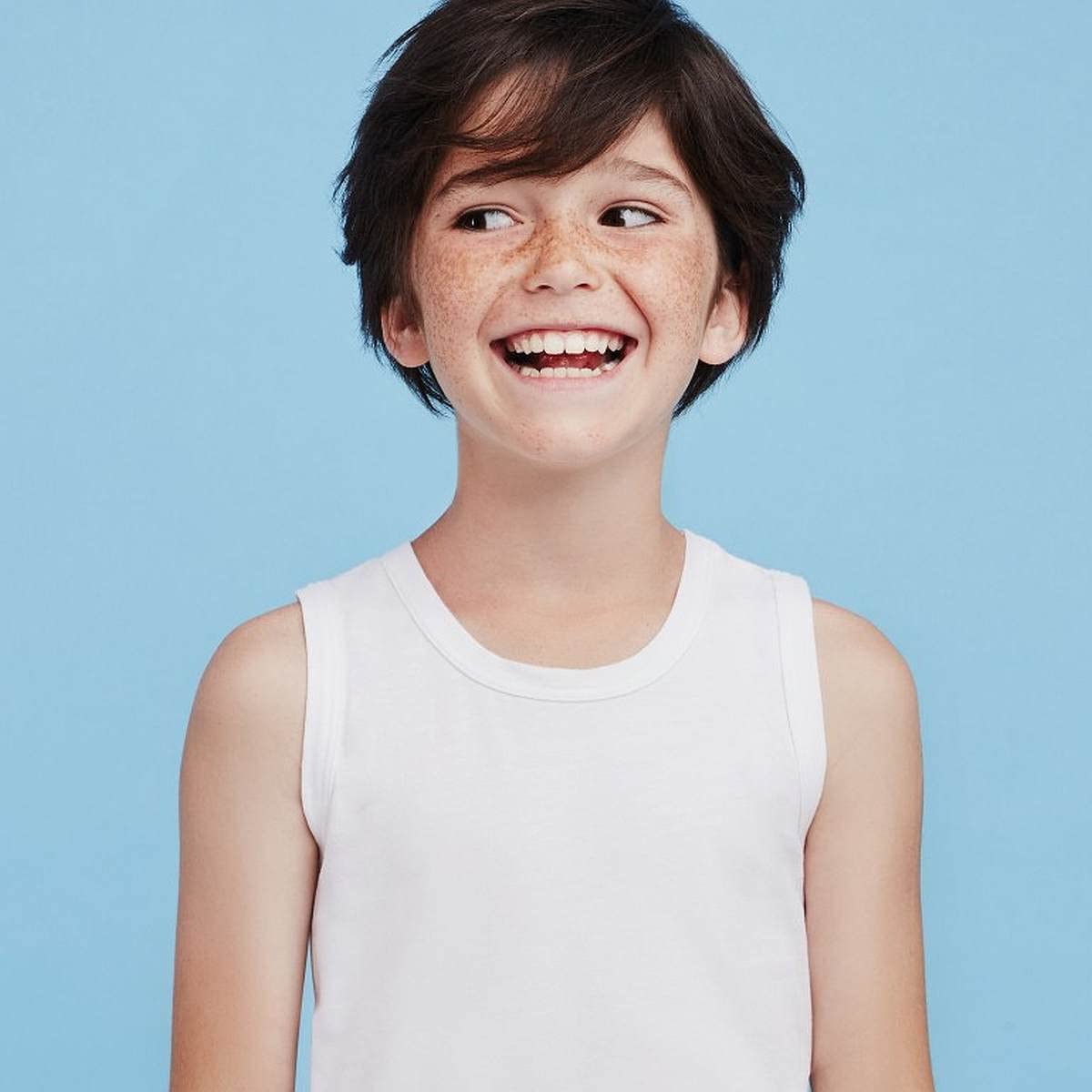 Ellepi Ropa Niño, 6 Camisetas de Algodón Puro Hipoalergénico con Costuras Cómodas, Color Blanco, 6 Tanque, 16 Años