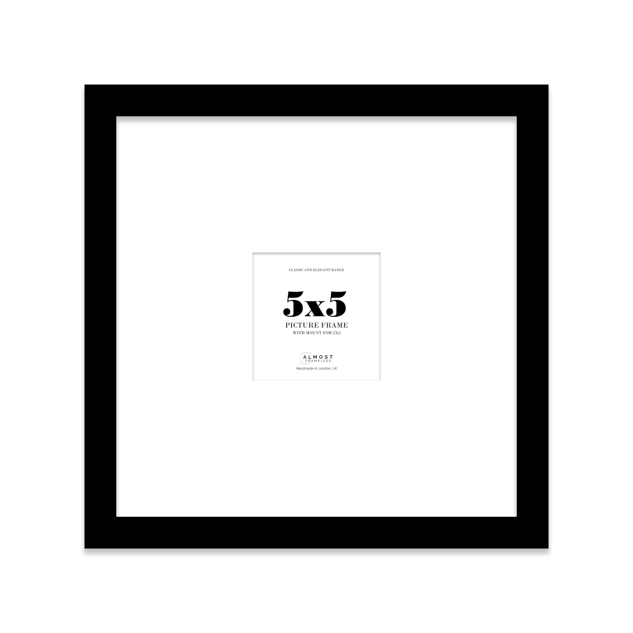5X5" Black Picture Frame5X5" Square Frame With 2X2" Mount For 5X5"/2X2" Pictures Art Deco Style Room Decor1 Pack from B&Q