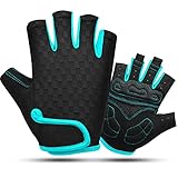 【EXCELENTE DISEÑO】Los guantes de bicicleta de montaña vienen con una toalla para el pulgar, lo que podría ayudar a eliminar el sudor durante la conducción. El diseño de las cintas para tirar de los dedos hace que sea más fácil usar y quitarse los guantes; y el puño ajustable mágico hacen que los guantes sean fáciles de ajustar para mayor comodidad.