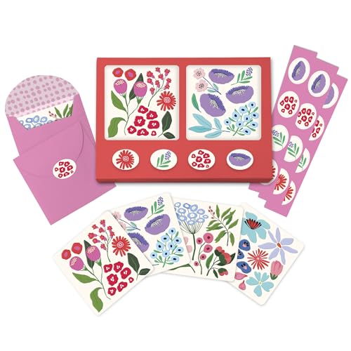 Image of Studio Oh! Botanical Bliss Blank Note Card Set with Envelopes and Stickers 12 Pack Assorted Greeting Cards, 260 GSM Textured Paper Stationery for Thank You Cards, Birthday Cards, Gift Card Envelopes